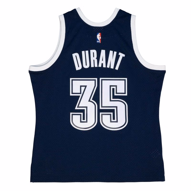 Kevin Durant #35 Oklahoma City Thunder 2015-16 Mitchell & Ness Swingman NBA Jersey Navy view 2