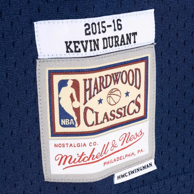 Kevin Durant #35 Oklahoma City Thunder 2015-16 Mitchell & Ness Swingman NBA Jersey Navy view 3