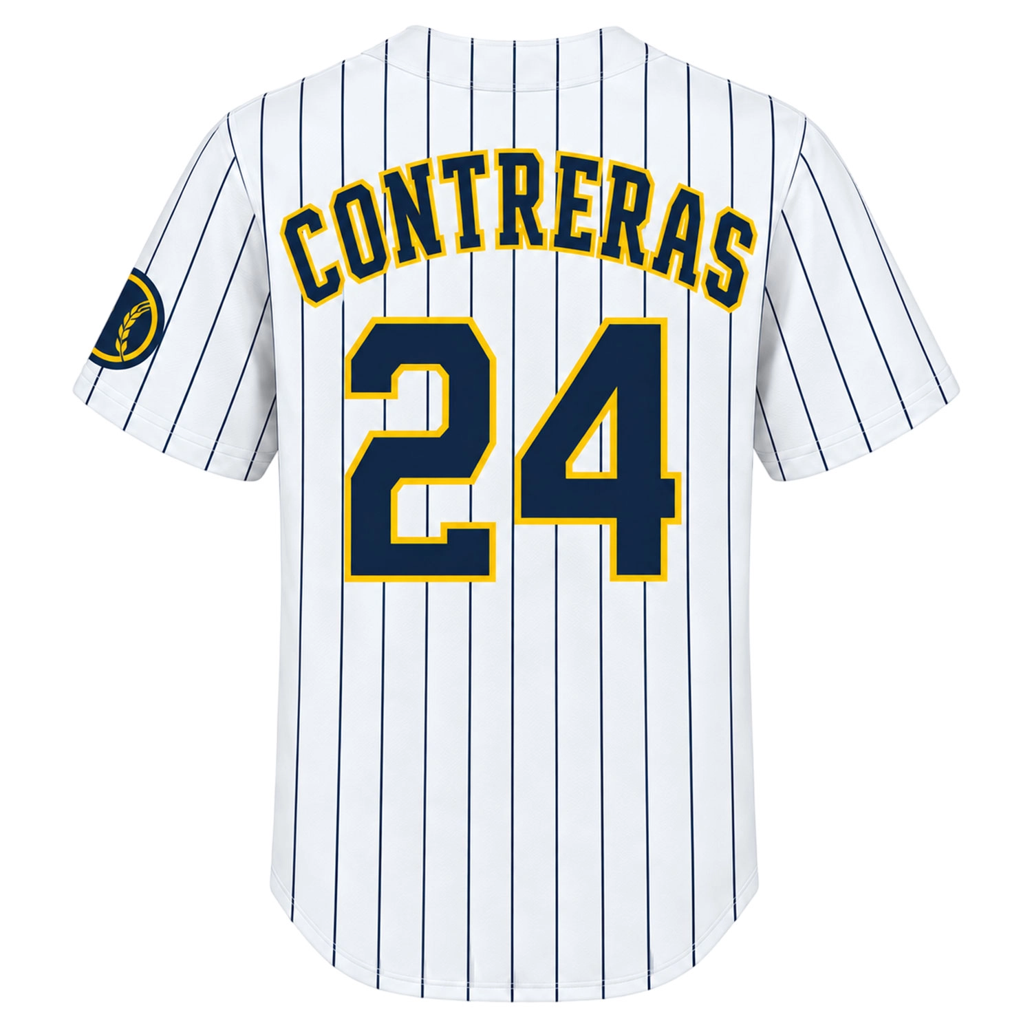 William Contreras Brewers Jersey Attractive White Pinstripe