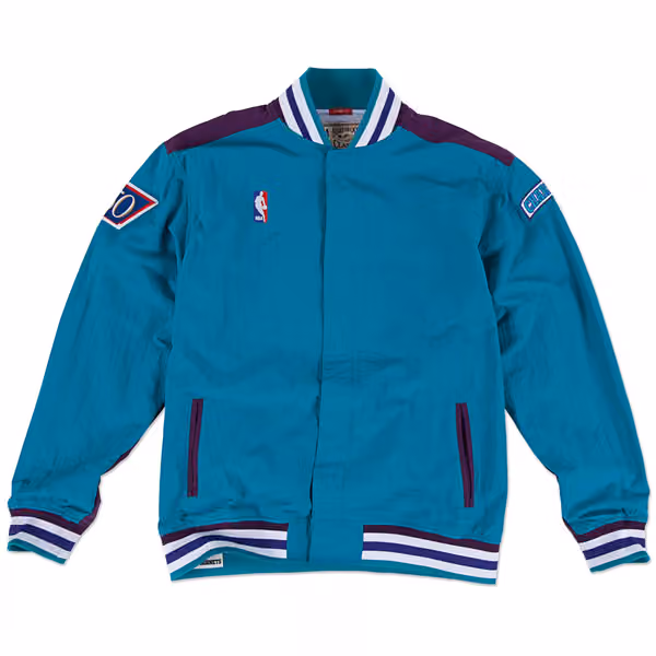 Charlotte Hornets 1996-97 Authentic Warm Up NBA Jacket Teal view 1