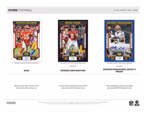 2023 Panini Score NFL Football Hobby Box view 2