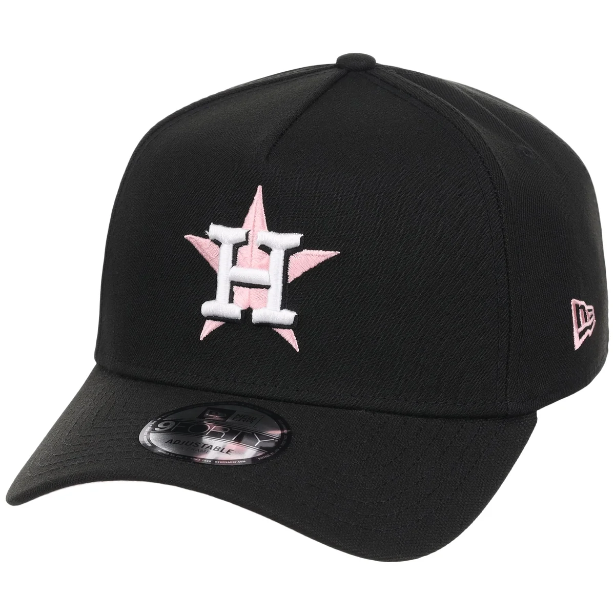 Houston Astros MLB Black x Pink FASHION CORE New Era 9FORTY A-Frame detail view