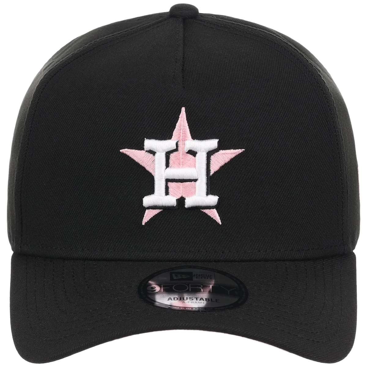 Houston Astros MLB Black x Pink FASHION CORE New Era 9FORTY A-Frame detail view