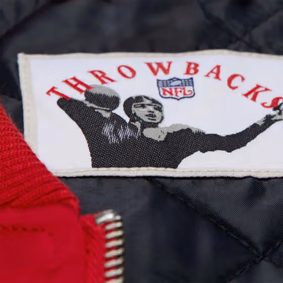 San Francisco 49ers Throw it Back Heavyweight Satin NFL Jacket Red view 3