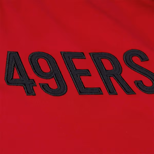 San Francisco 49ers Throw it Back Heavyweight Satin NFL Jacket Red view 5