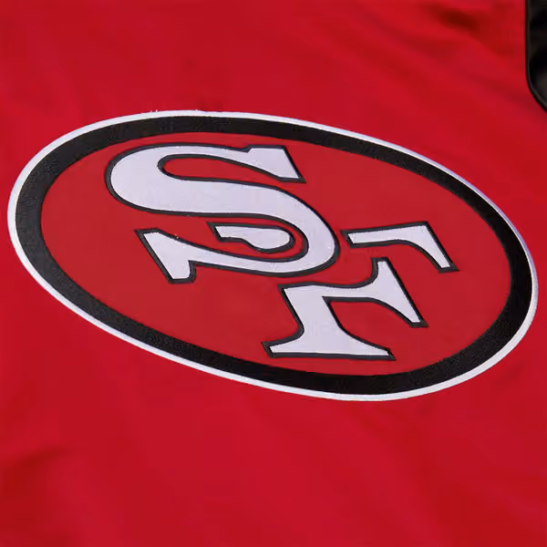 San Francisco 49ers Throw it Back Heavyweight Satin NFL Jacket Red view 6