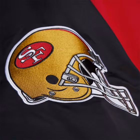 San Francisco 49ers Throw it Back Heavyweight Satin NFL Jacket Red view 7