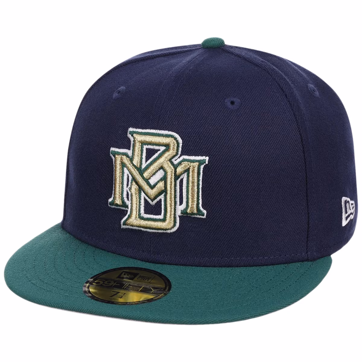 Milwaukee Brewers MLB Cooperstown Authentic Collection New Era 59FIFTY (Navy/Green) detail view