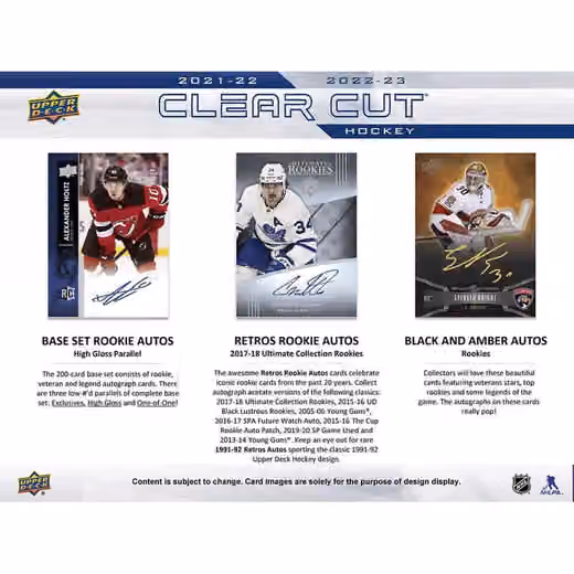 2022/23 Upper Deck Clear Cut Hockey NHL Hobby Box view 2