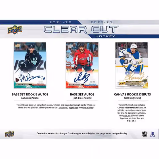 2022/23 Upper Deck Clear Cut Hockey NHL Hobby Box view 5