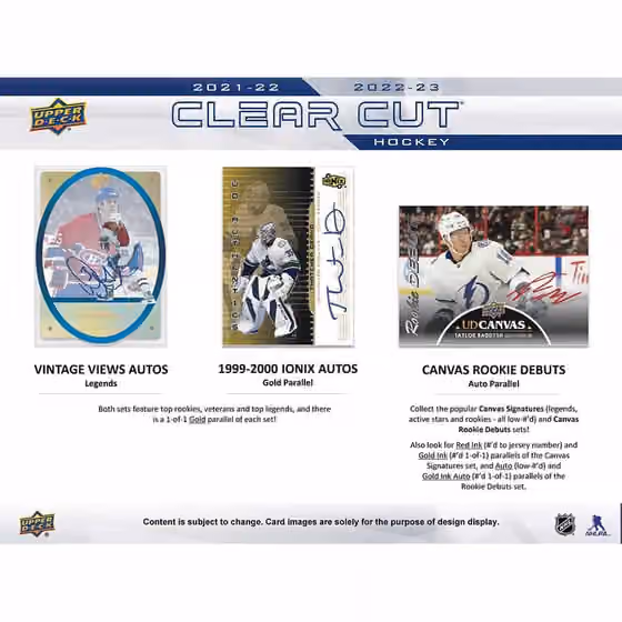 2022/23 Upper Deck Clear Cut Hockey NHL Hobby Box view 3