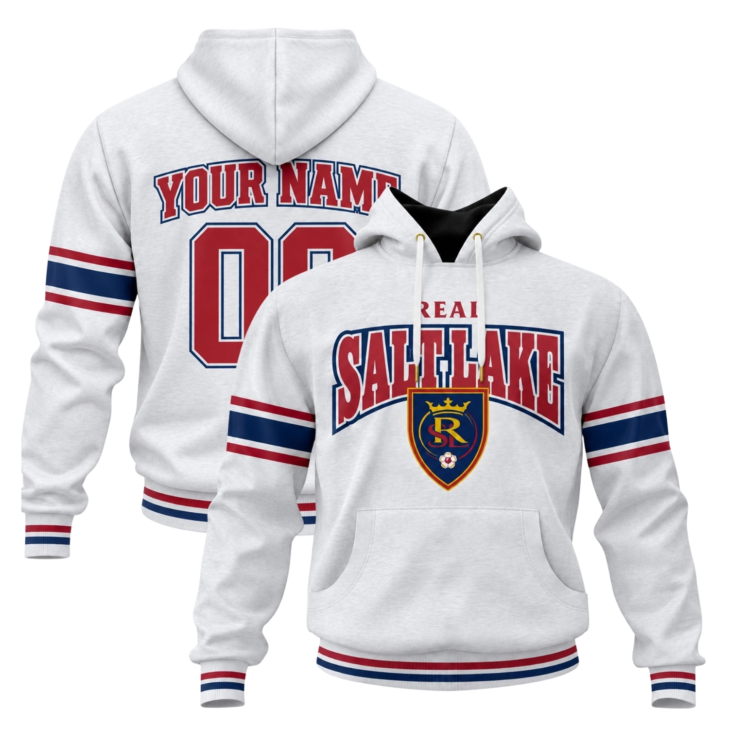 Real Salt Lake MLS Hoodie Custom Gray White Bold