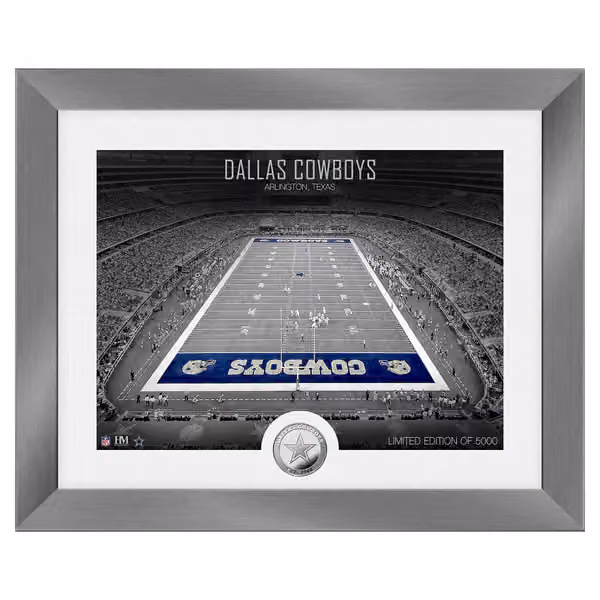 Dallas Cowboys Art Deco Stadium Silver Coin Framed NFL Photo view 1