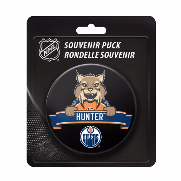 Edmonton Oilers Hunter Mascot NHL Souvenir Puck view 3