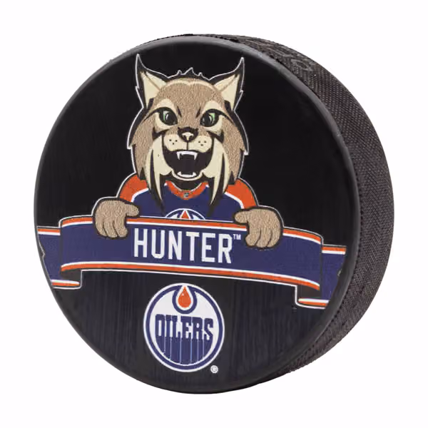Edmonton Oilers Hunter Mascot NHL Souvenir Puck view 1