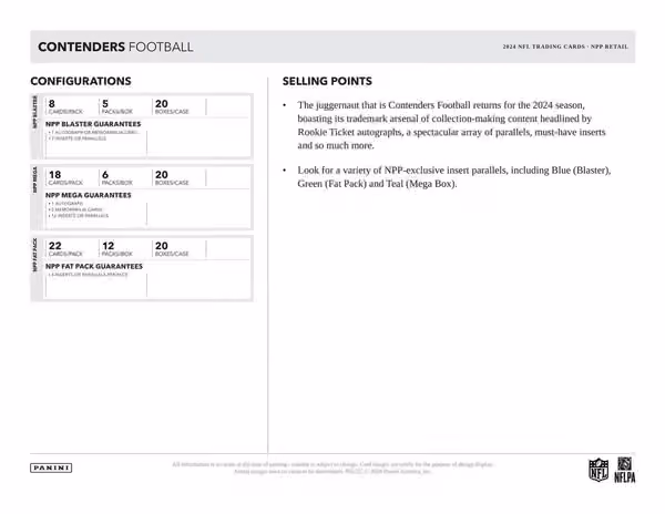 2024 Panini Contenders Football NFL Retail Box view 6