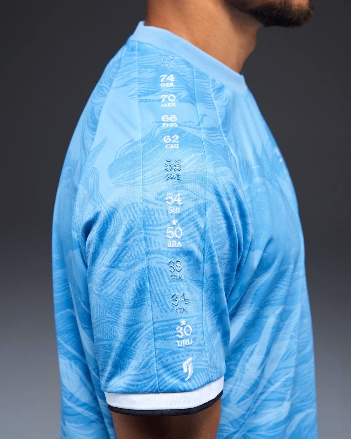 Jersevo Custom Personalized Uruguay Heritage Jersey (2026WC Edition) right sleeve detail