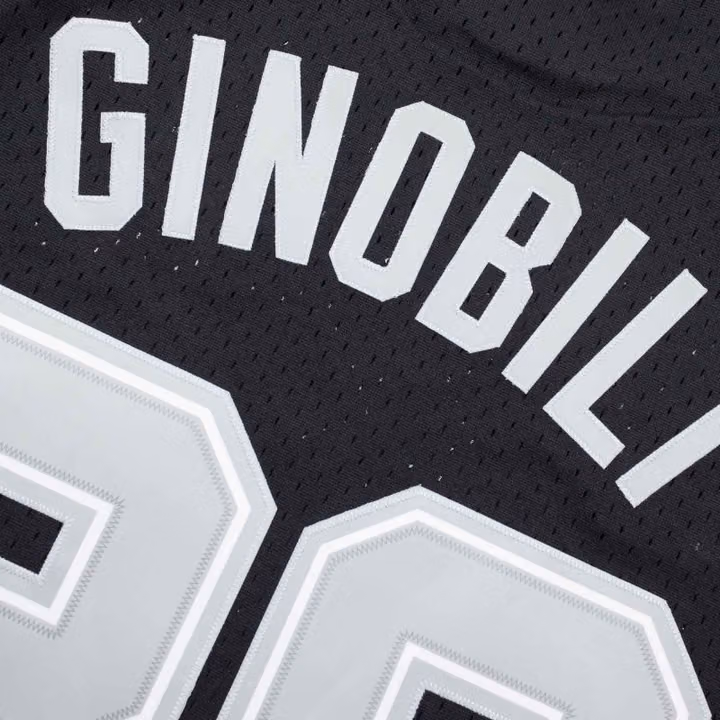 Manu Ginobili #20 San Antonio Spurs Black Mitchell & Ness Swingman NBA Jersey view 3