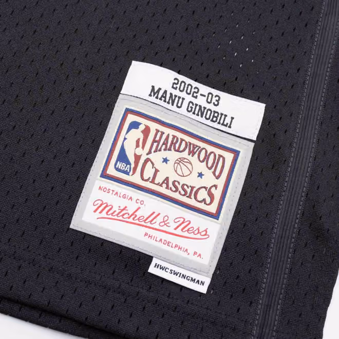 Manu Ginobili #20 San Antonio Spurs Black Mitchell & Ness Swingman NBA Jersey view 4