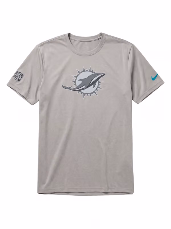 Miami Dolphins 2026 NFL Sideline Lead The Charge Legend T-Shirt Gray view 1