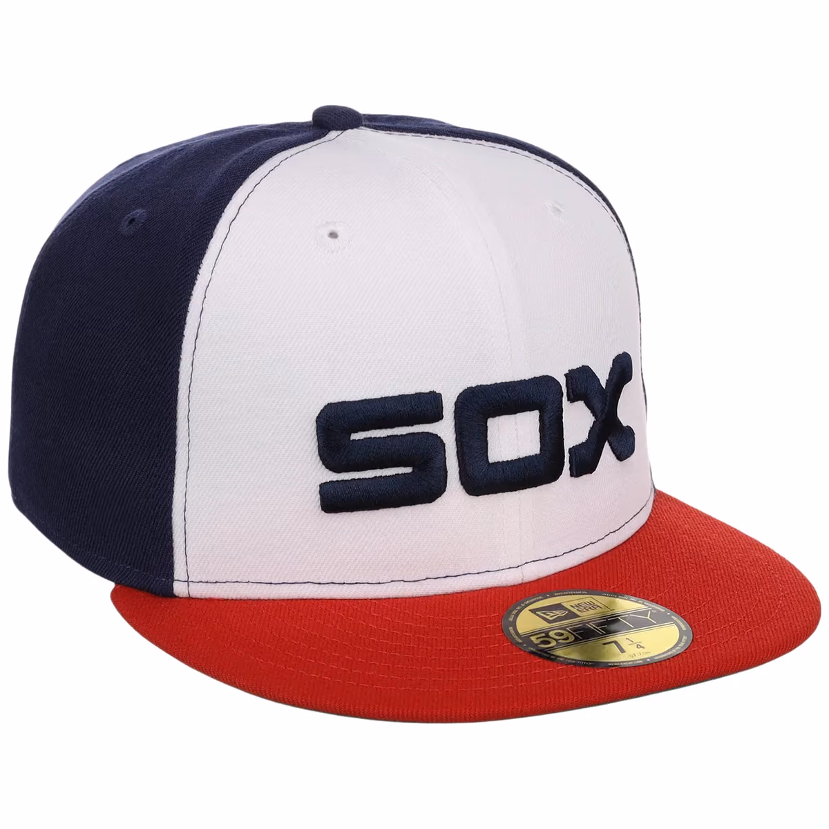Chicago White Sox MLB Cooperstown Authentic Collection New Era 59FIFTY (White/Red) front view