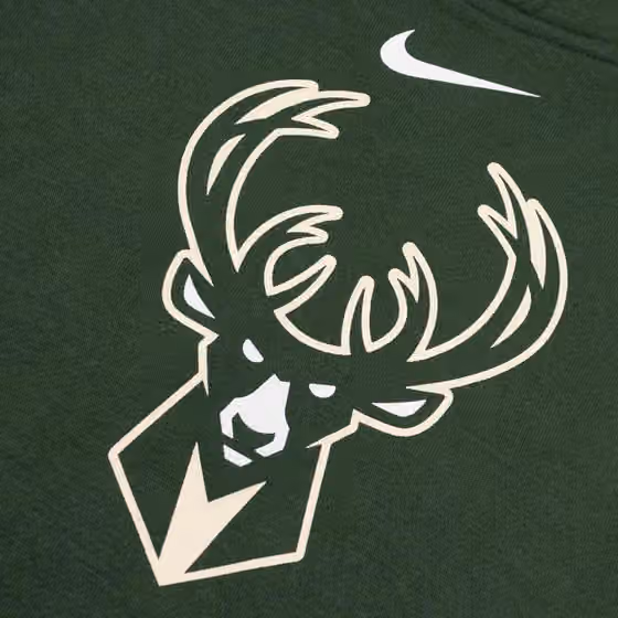 Milwaukee Bucks NBA Logo Nike Club Hoodie Green (YOUTH) view 3