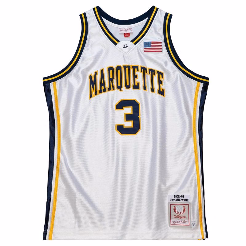 Dwyane Wade #3 Marquette University 2002-03 Authentic NCAA Jersey White view 1