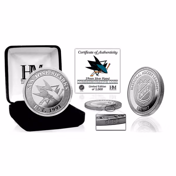 San Jose Sharks NHL Team Silver Mint Coin view 1