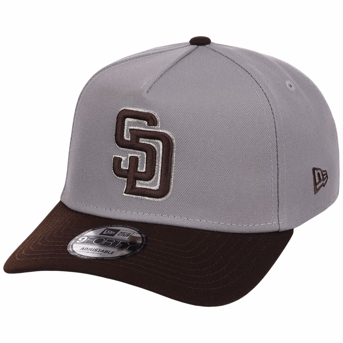 San Diego Padres MLB Gray OTC FASHION CORE New Era 9FORTY A-Frame detail view