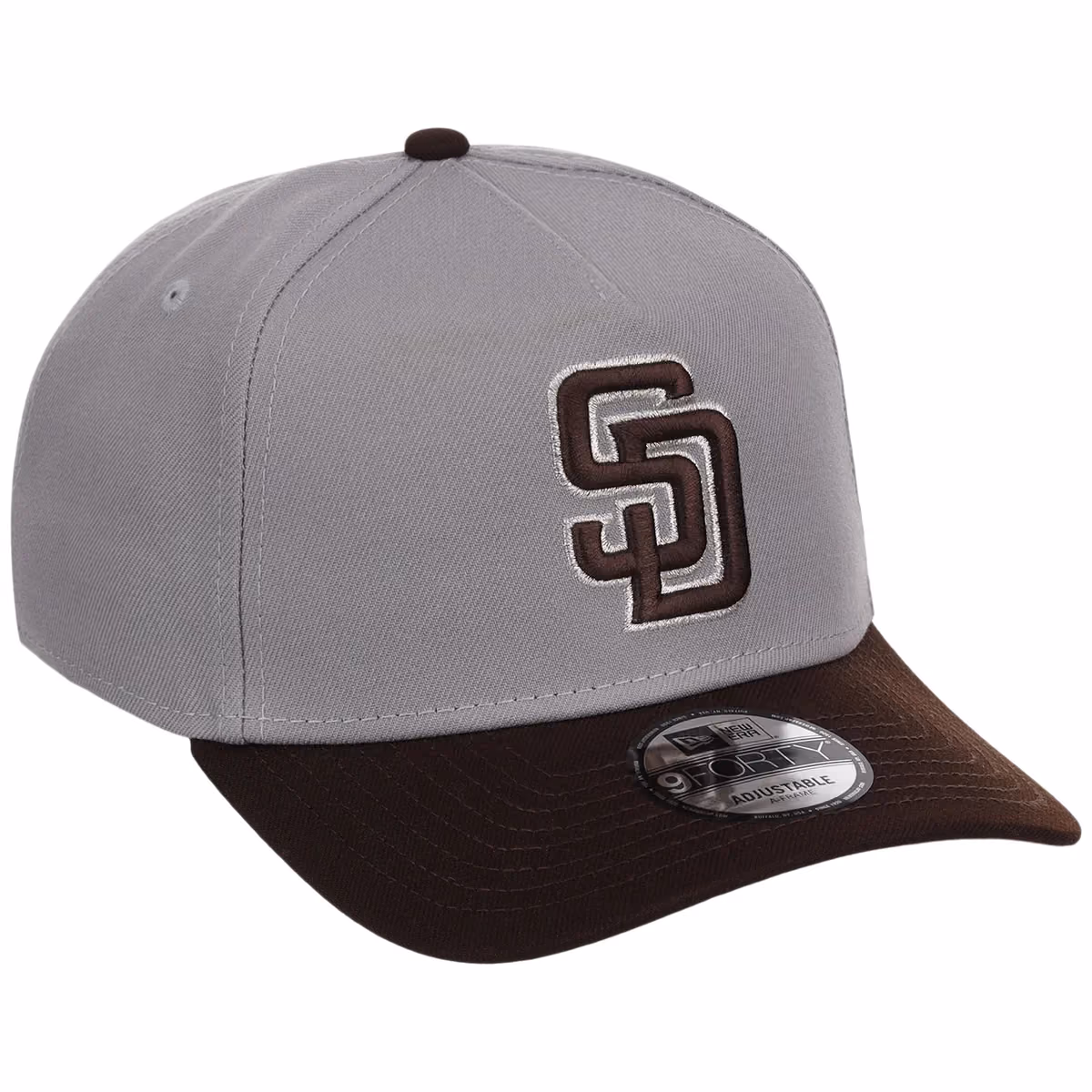 San Diego Padres MLB Gray OTC FASHION CORE New Era 9FORTY A-Frame front view
