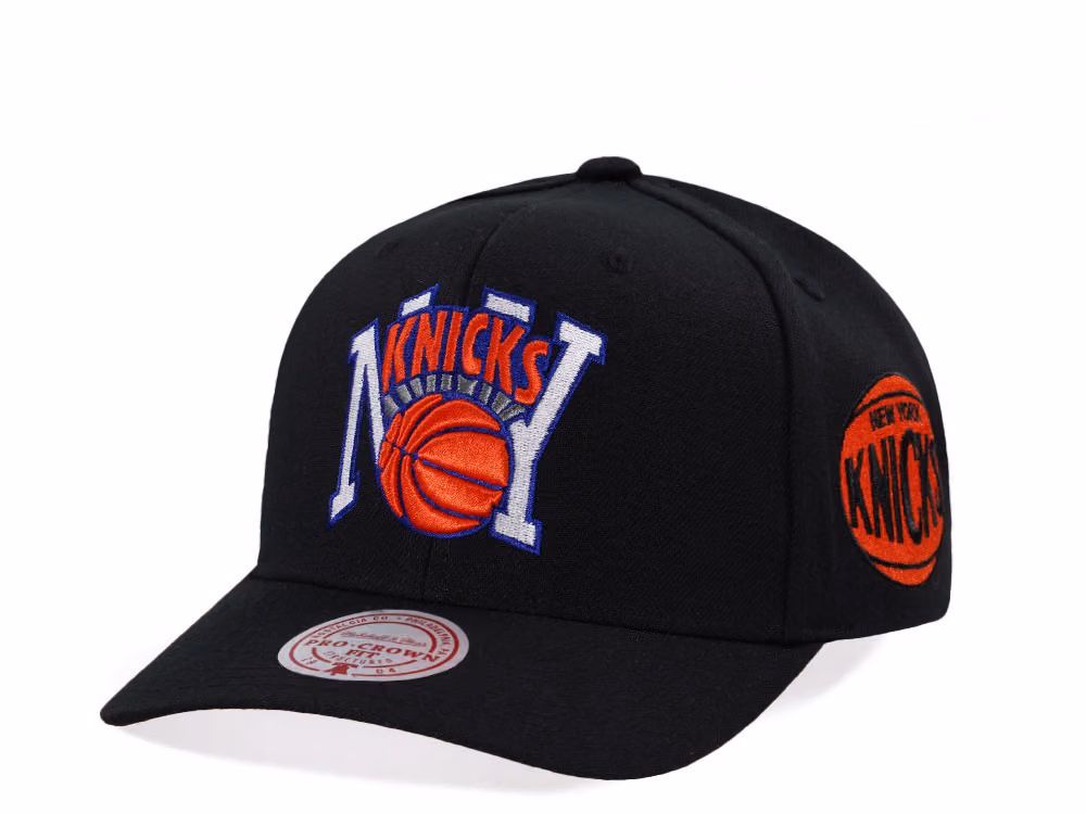 Mitchell & Ness New York Knicks Hardwood Classic Pro Crown Fit Black Snapback Hat front