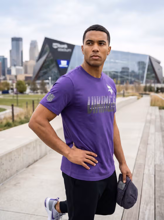 Minnesota Vikings 2026 NFL Sideline Team Issue Dri-Fit T-Shirt Purple view 3