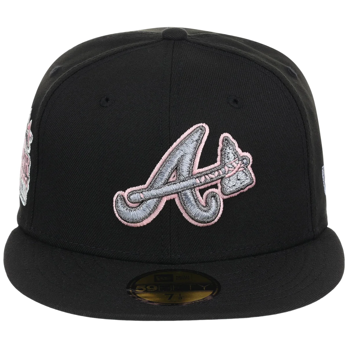 Atlanta Braves MLB Pewter Skies New Era 59FIFTY detail view