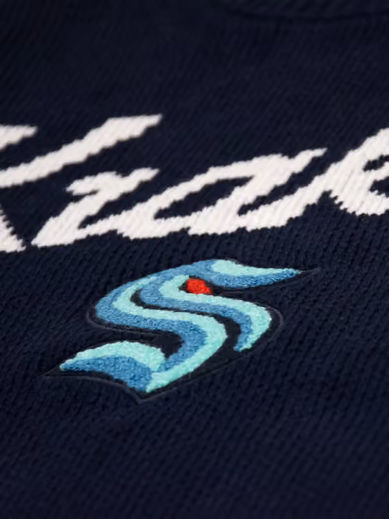 Seattle Kraken NHL Head Coach Sweater Navy view 4