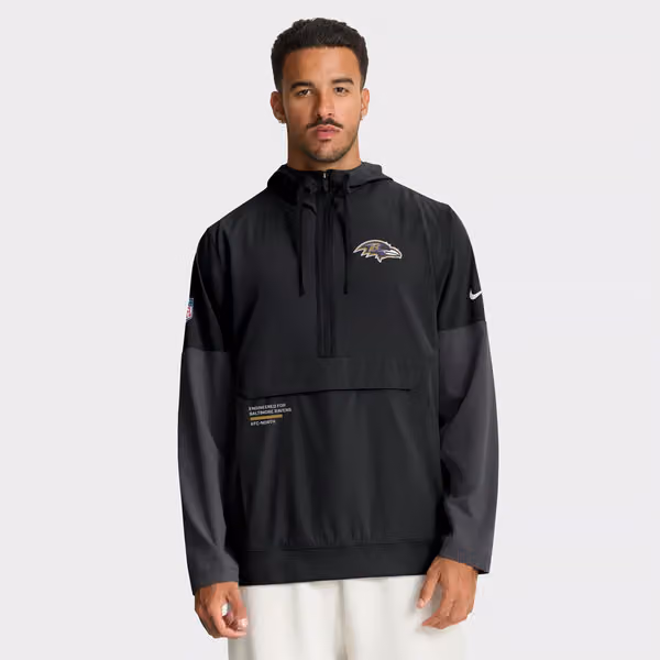 Baltimore Ravens Nike Sideline Half-Zip Anorak NFL Jacke Black view 3