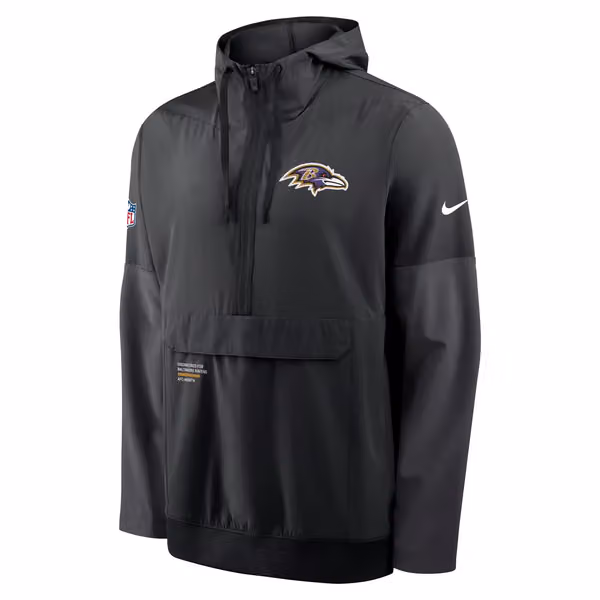Baltimore Ravens Nike Sideline Half-Zip Anorak NFL Jacke Black view 1