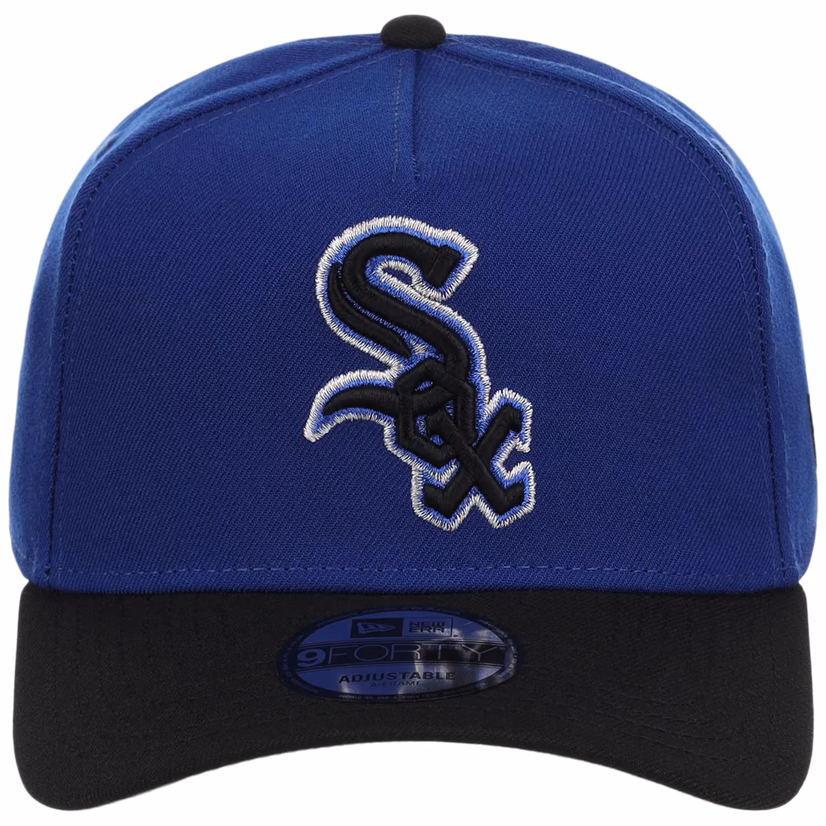 Chicago White Sox MLB Royal x Black FASHION CORE New Era 9FORTY A-Frame detail view