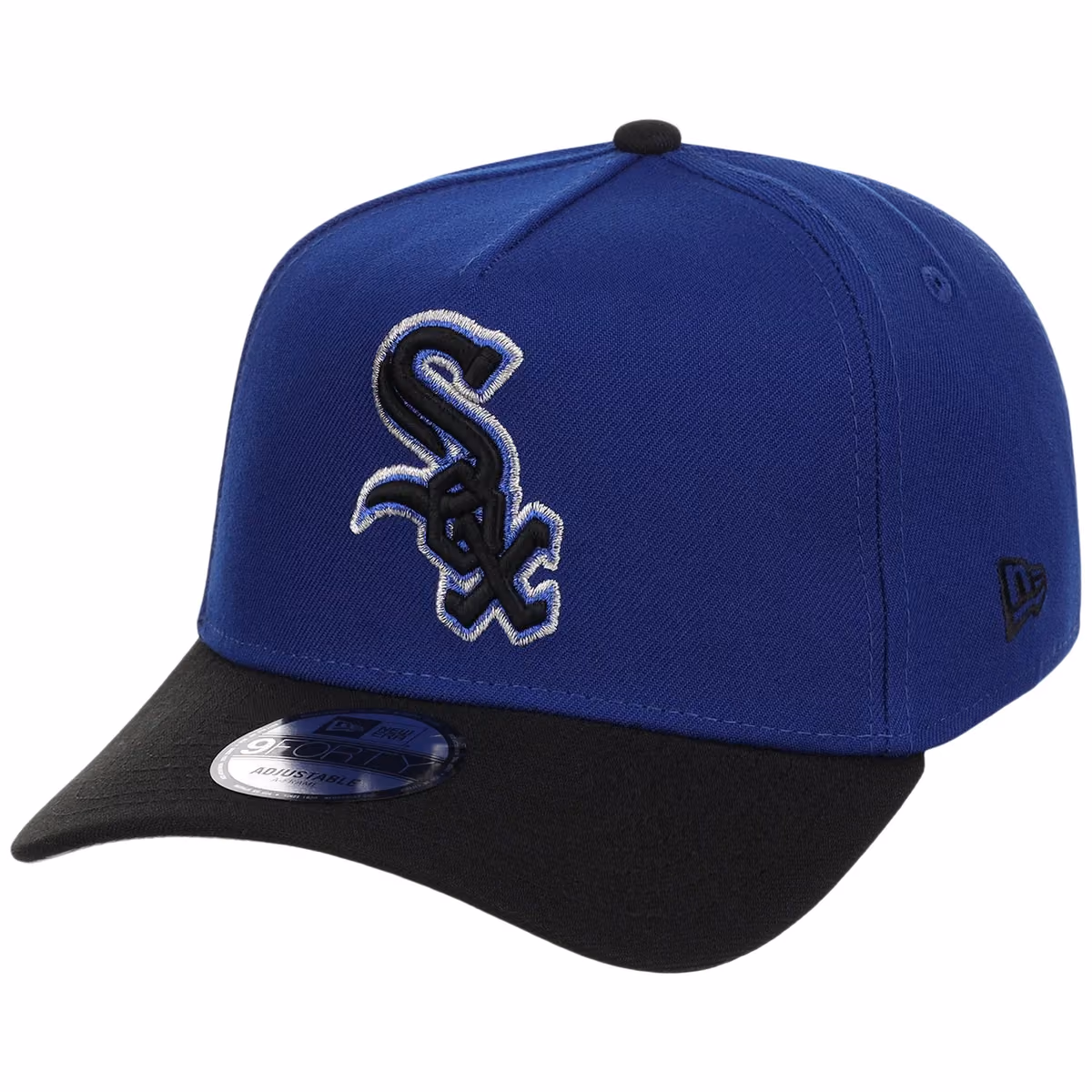 Chicago White Sox MLB Royal x Black FASHION CORE New Era 9FORTY A-Frame detail view