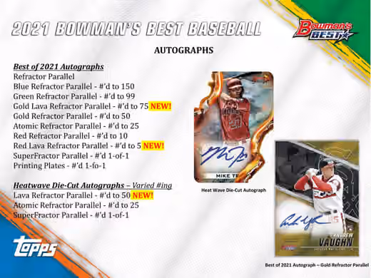2021 Bowman's Best Baseball Hobby Box MLB view 5