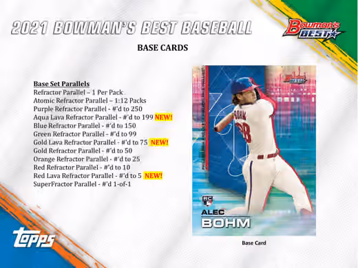 2021 Bowman's Best Baseball Hobby Box MLB view 3