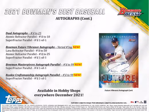 2021 Bowman's Best Baseball Hobby Box MLB view 6