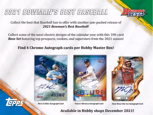 2021 Bowman's Best Baseball Hobby Box MLB view 2