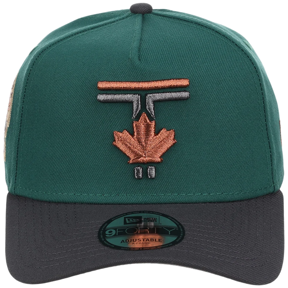 Toronto Blue Jays MLB Emerald Graphite New Era 9FORTY detail view
