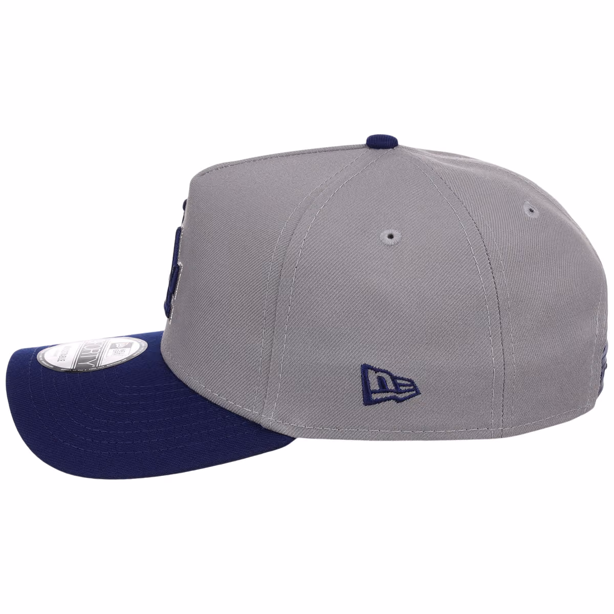 Los Angeles Dodgers MLB Gray OTC FASHION CORE New Era 9FORTY A-Frame detail view