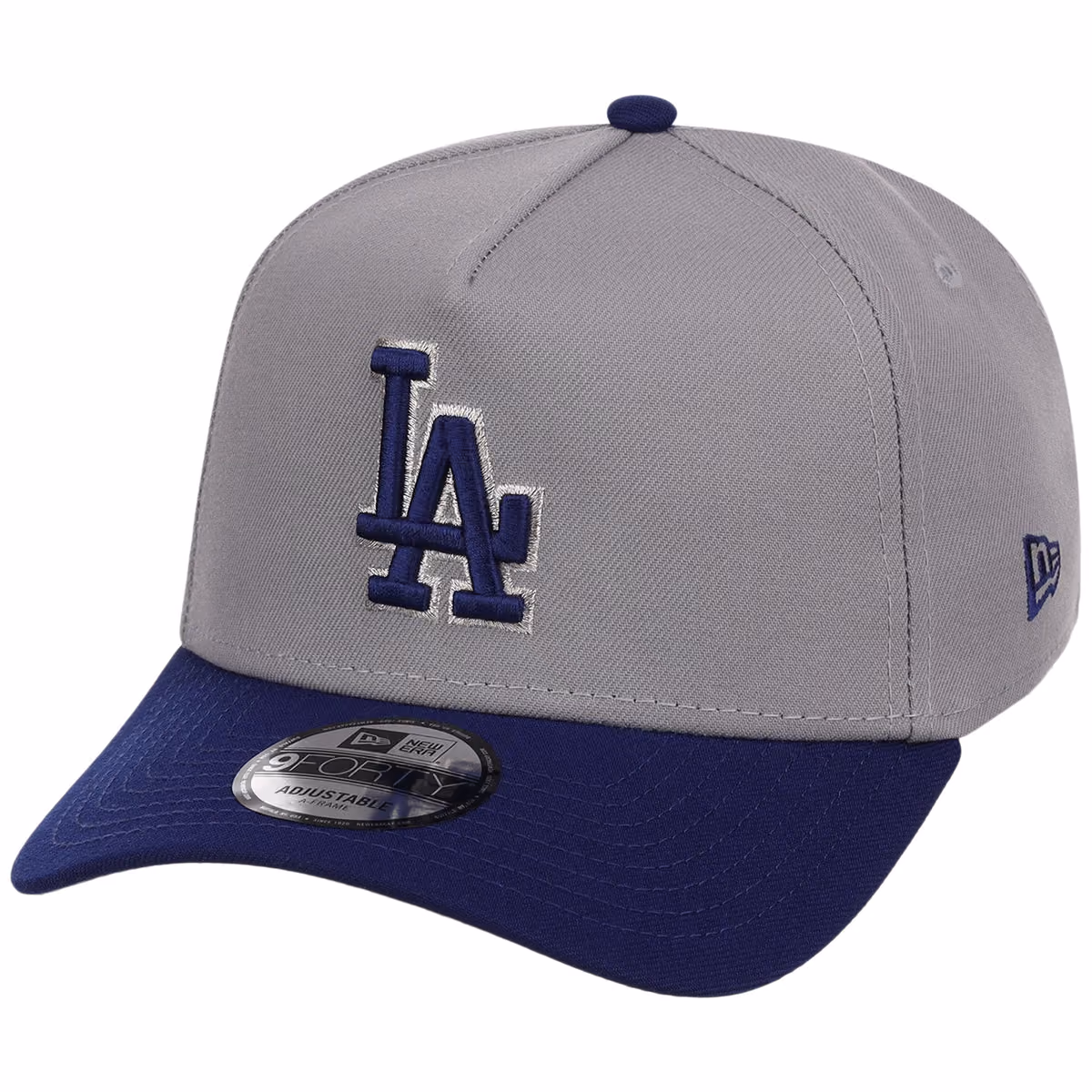Los Angeles Dodgers MLB Gray OTC FASHION CORE New Era 9FORTY A-Frame detail view