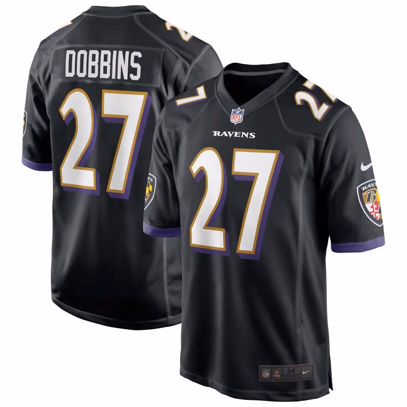 J.K. Dobbins #27 Baltimore Ravens Nike Game NFL Jersey Alternate Schwarz view 1