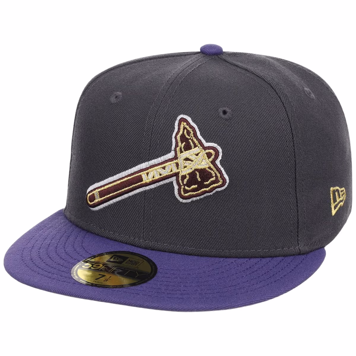 Atlanta Braves MLB Midnight Orchid New Era 59FIFTY detail view