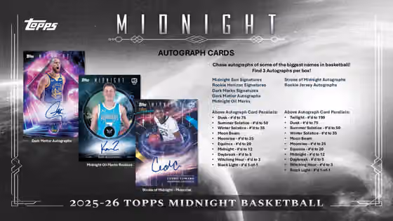 2025/26 Topps Midnight Basketball NBA Hobby Box view 5
