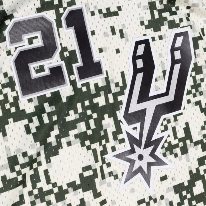 Tim Duncan #21 San Antonio Spurs 2013-14 Mitchell & Ness Swingman NBA Jersey Camo view 4