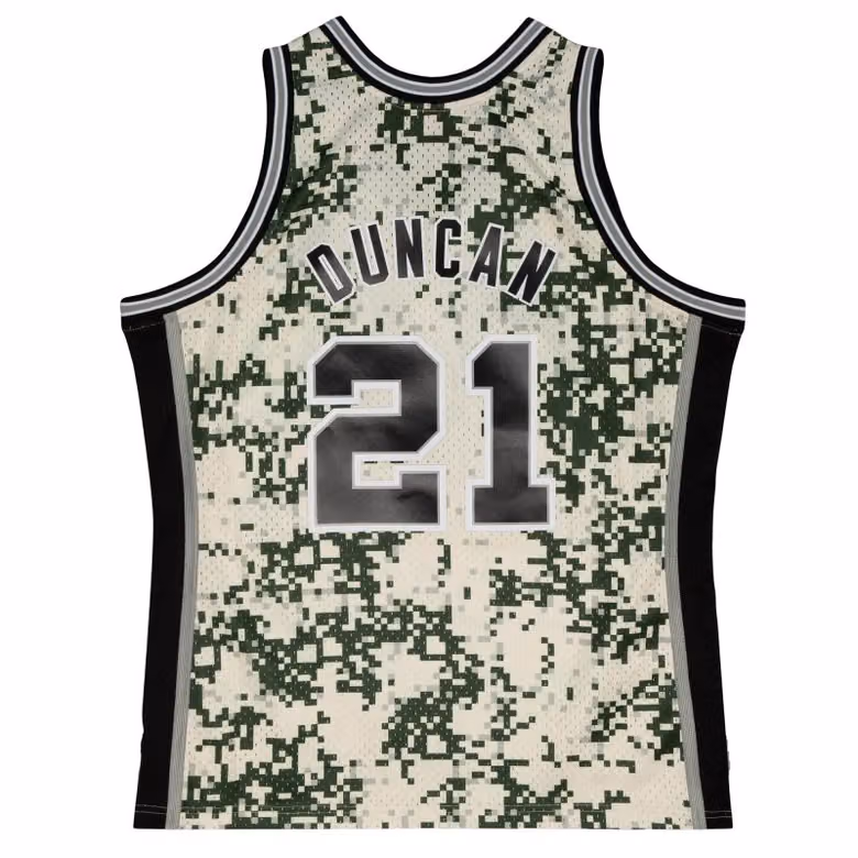 Tim Duncan #21 San Antonio Spurs 2013-14 Mitchell & Ness Swingman NBA Jersey Camo view 2
